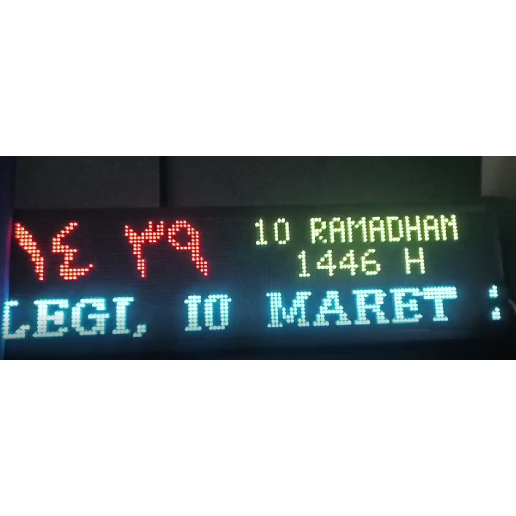 Jadwal sholat digital, jam digital masjid 67cm x 19cm P5