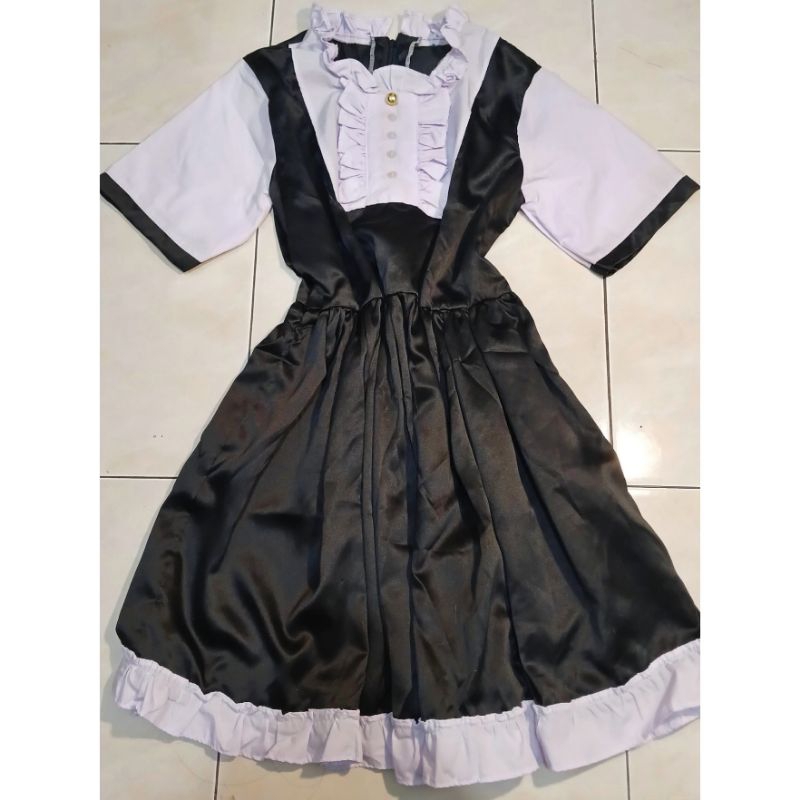 [read desc] preloved handmade maid dress costume play lolita cosplay anime