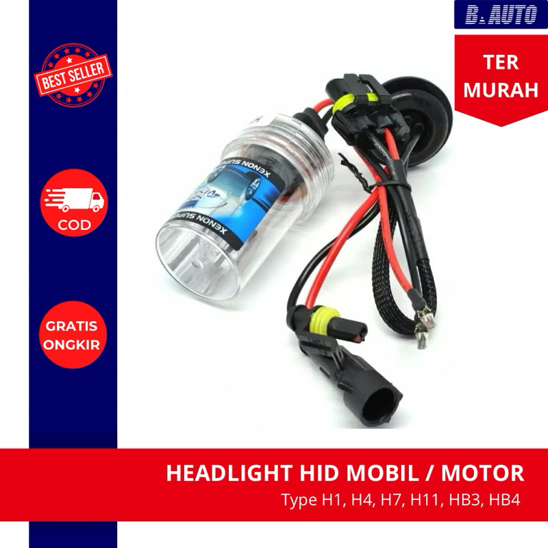 LAMPU HID/LAMPU MOBIL/HEADLIGHT/HEADLAMP HID XENON H1/H7/H11/H4/HB4 9006 6000K 35WATT