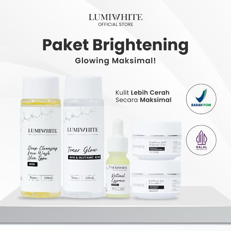 [5in1] LUMIWHITE Paket Brightening Mencerahkan Kulit Skincare