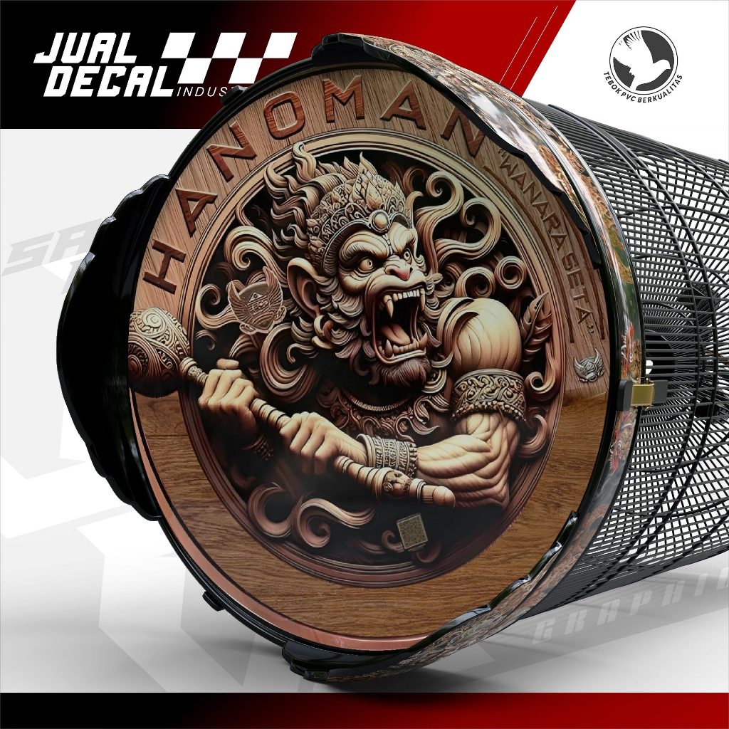 Stiker Sangkar Murai ANOMAN BARONG Custom Decal Tebok Kandang Burung Kacer Anis Variasi