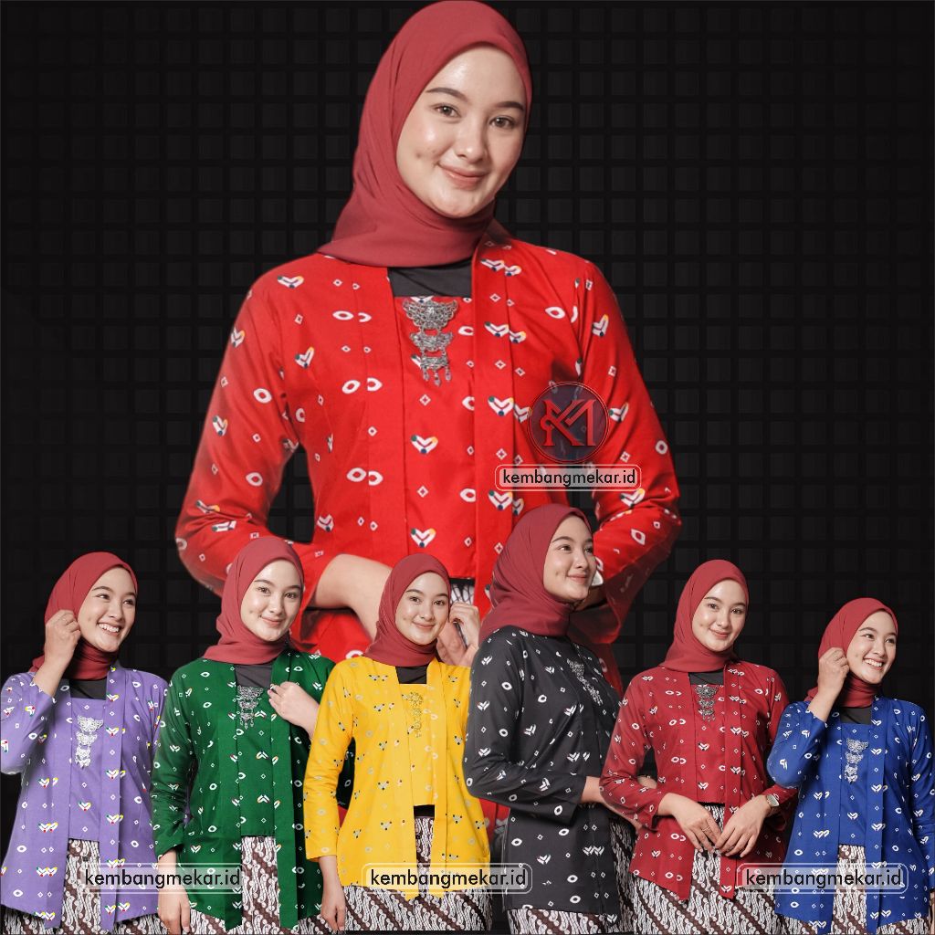 KEBAYA KUTUBARU MOTIF JUMPUTAN
