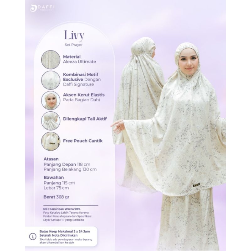 Mukenah Daffi Livy Series mukenah dewasa potongan ORI Daffi