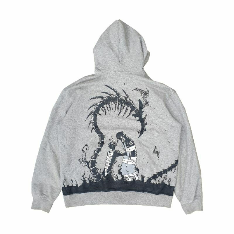 FIRE FORCE Zipper Hoddie Jacket Painted | Hoodie Painted | Hoodie Reworked | Hoodie Anime