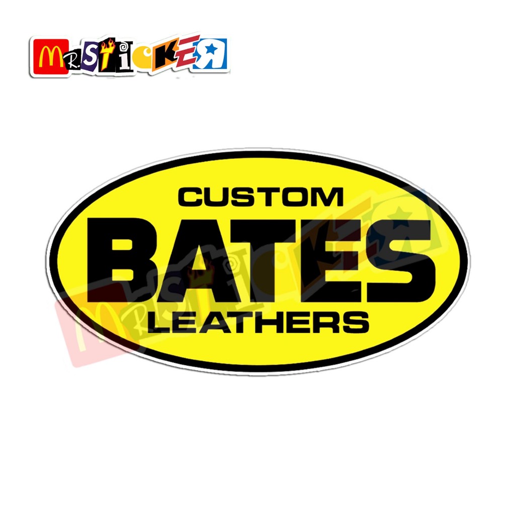 

sticker BATES Custom Leathers logo rounded stiker
