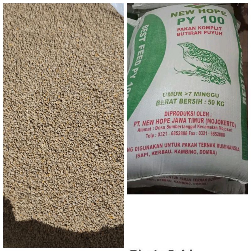 New hope PY100 PAKAN komplit butiran puyuh/unggas untuk petelur 1kg