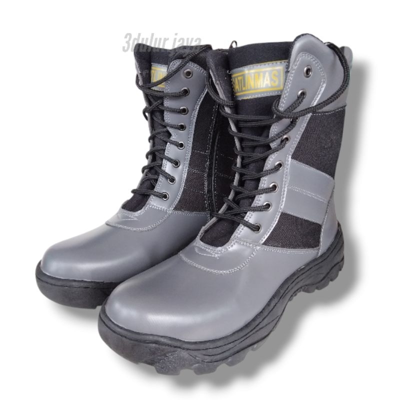 Sepatu PDL Linmas Abu- Sepatu PDL Satlinmas Terbaru Warna Abu Abu