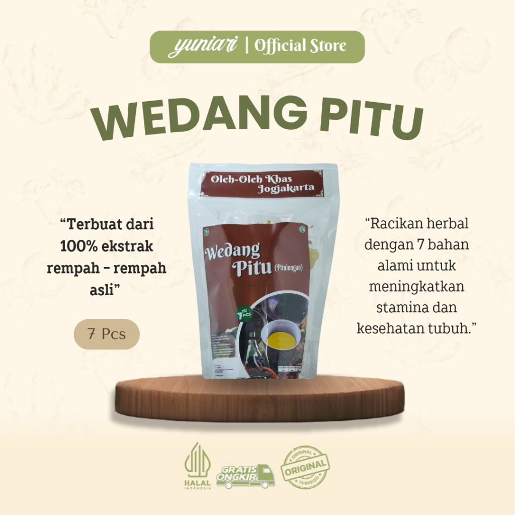 

Yuniari - Wedang Pitu (Pitulungan) Minuman Herbal Alami Original 7 Pcs Meningkatkan Stamina dan Imun