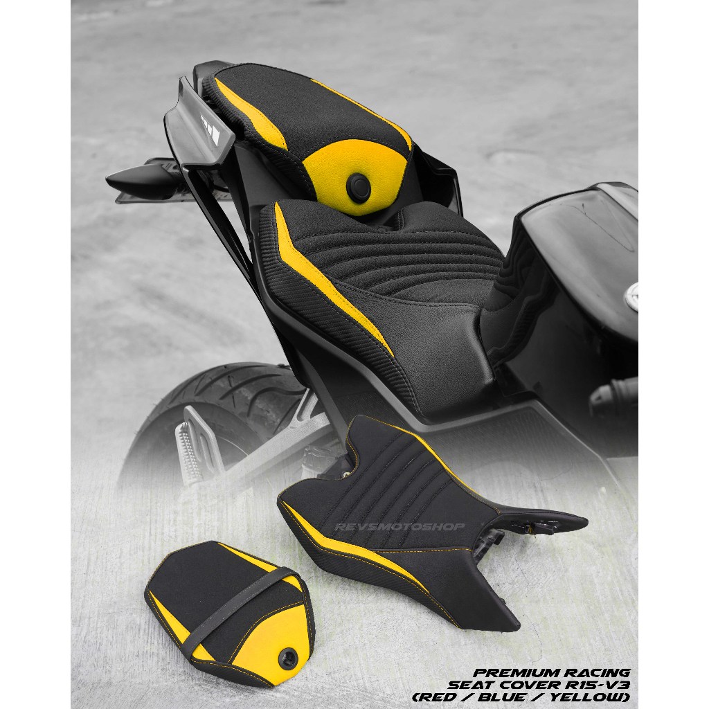 Sarung Kulit Jok Replika Luimoto Yamaha R15V3 / R15VVA Set PNP