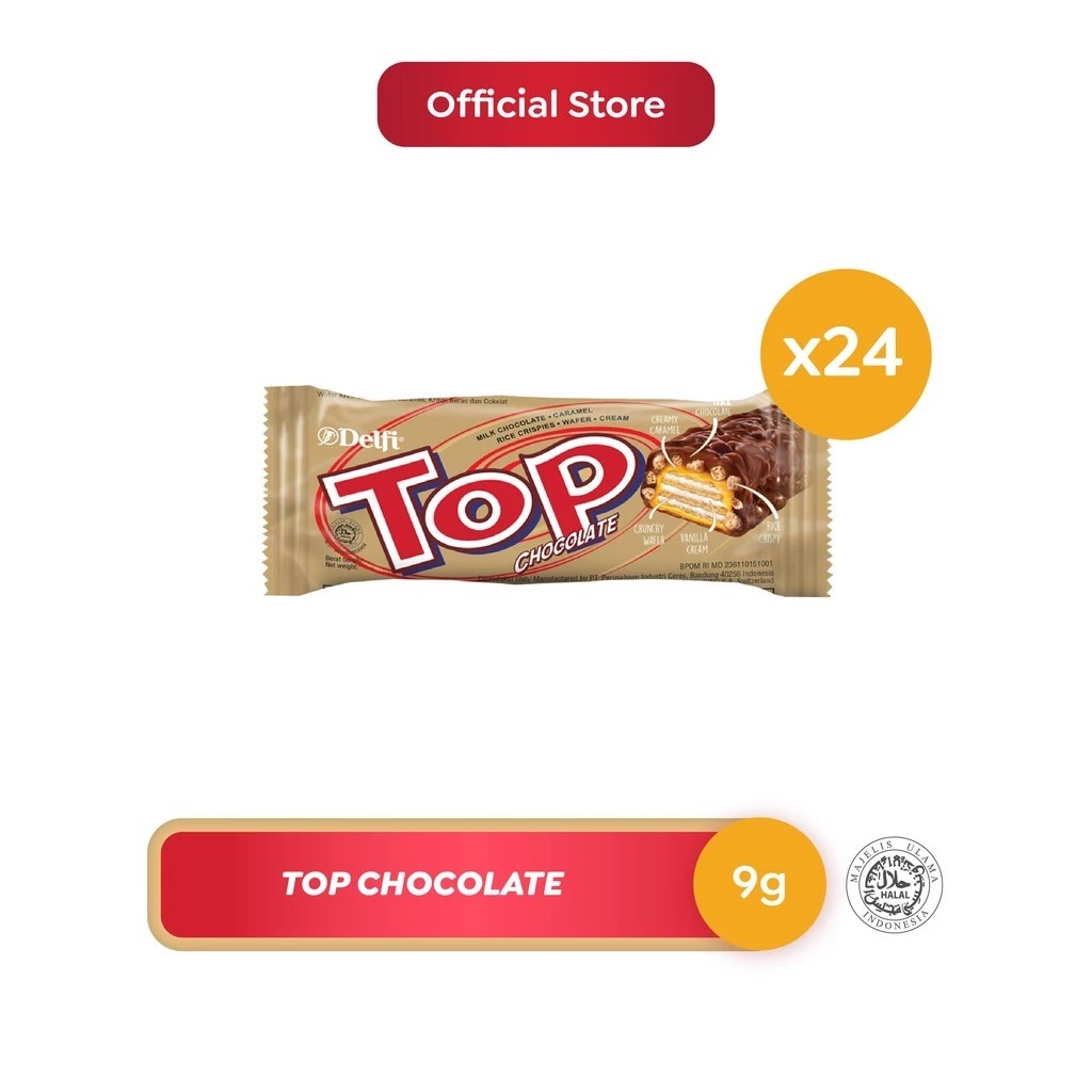 

Delfi Chocolate Wafer Top All Variant Rasa Dus 24 x 9 gr