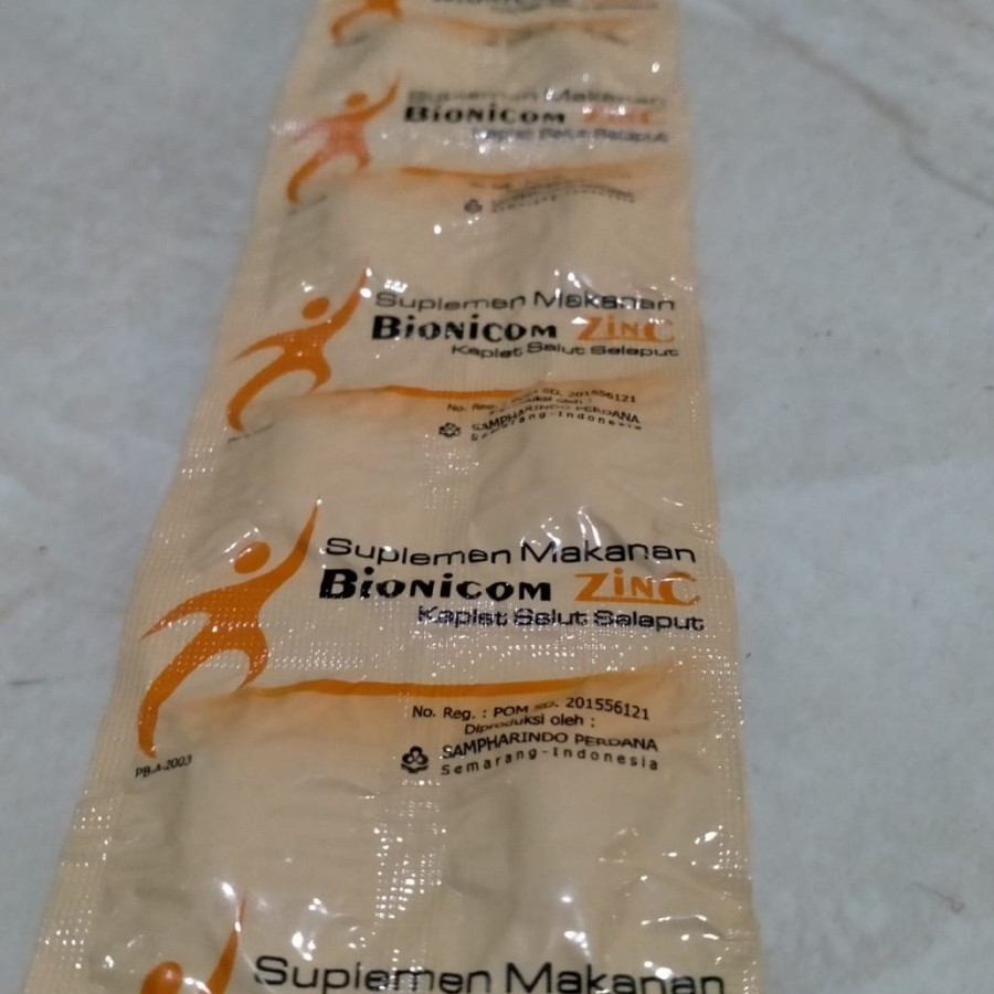 Bionicom zinc suplemen vitamin daya tahan tubuh stripan