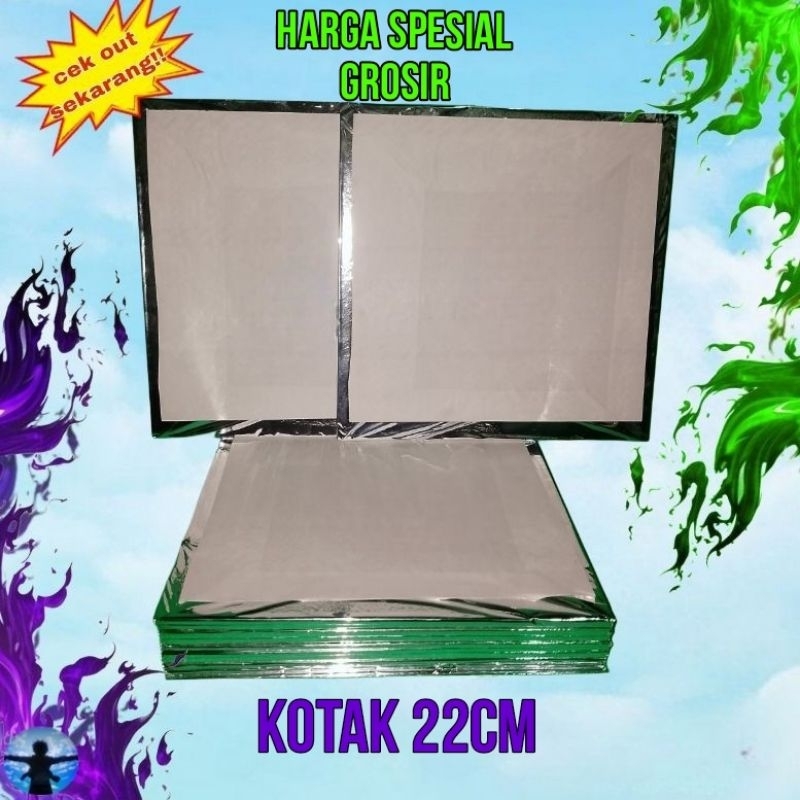 12 PCS / Tatakan Alas Kue Tart Kotak 22cm