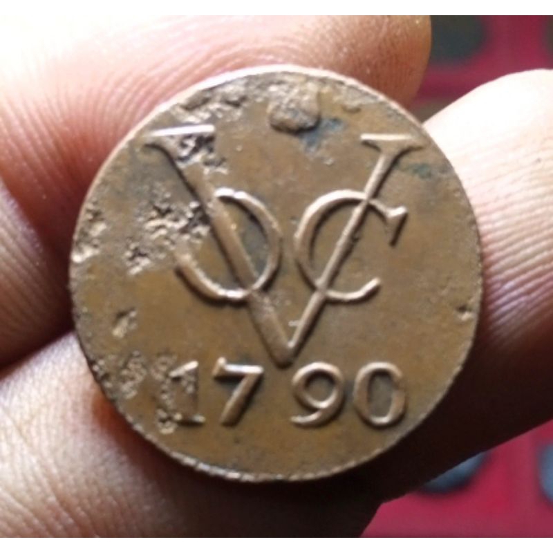 Koin VOC 1 Duit Utrecht 1790 Shield