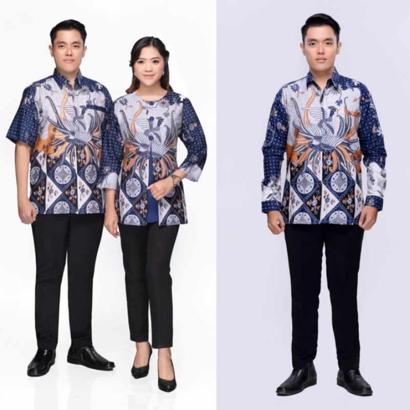 Batik Cauple/ Sarimbit Blus ( Atasan) Amira Biru