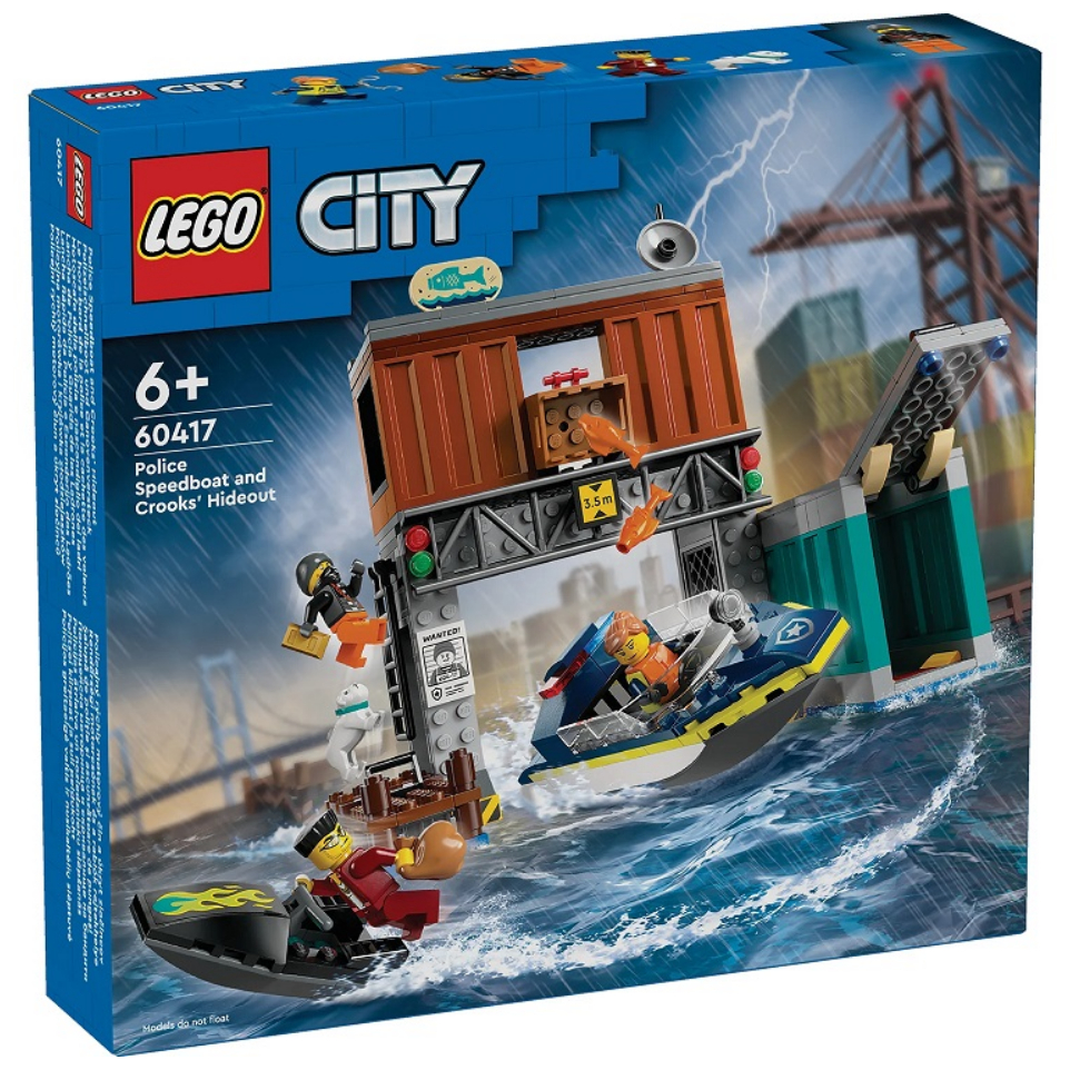 Lego City 60417 Police Speedboat and Crook's Hideout