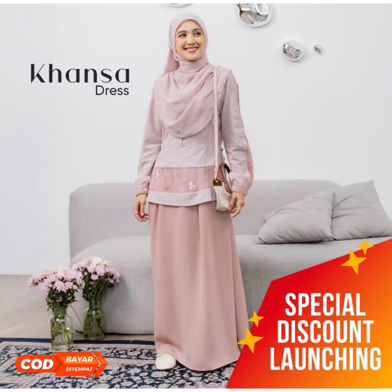 KHANSA DRESS GAMIS LEBARAN RAYA ORI JILBRAVE