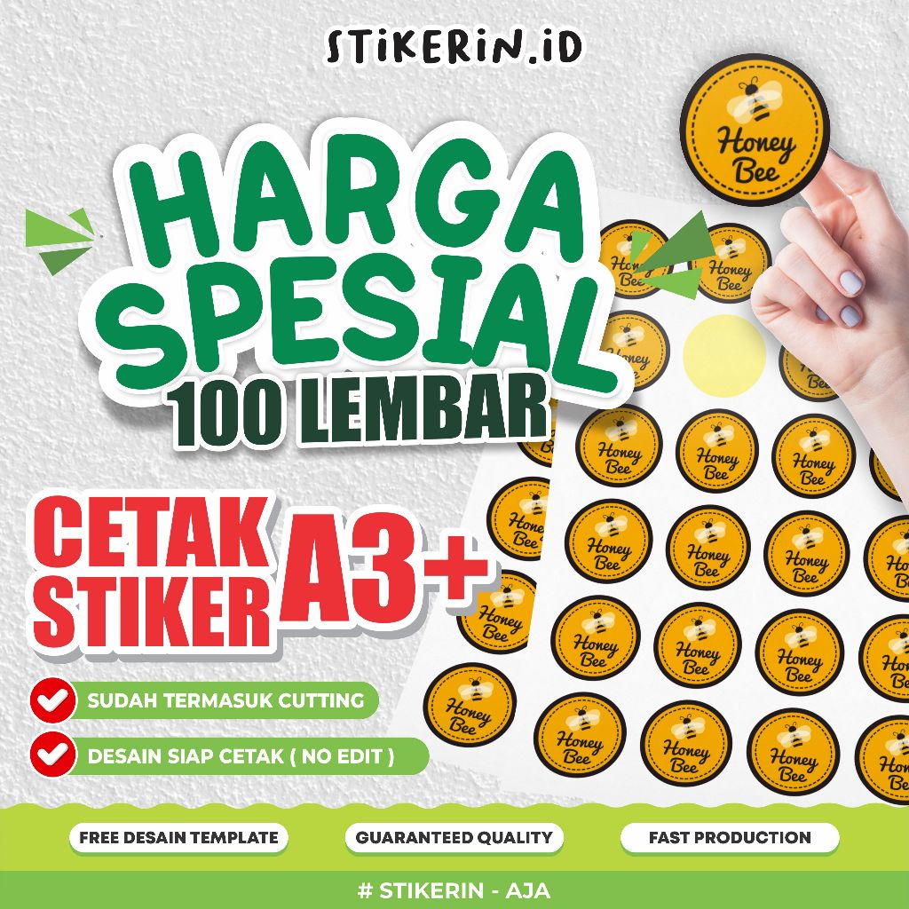 

PAKET CETAK 100LBR STIKER CUTTING UKURAN A3+ STIKER CHROMO / STIKER VINYL BISA DIISI BANYAK