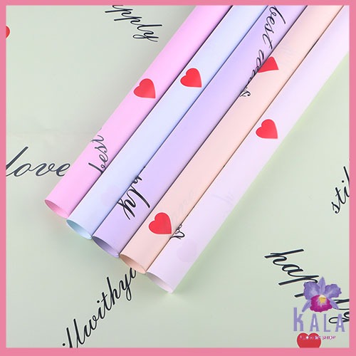

20 Lembar Kertas buket love Cellophane Flower Wrapping KB6166