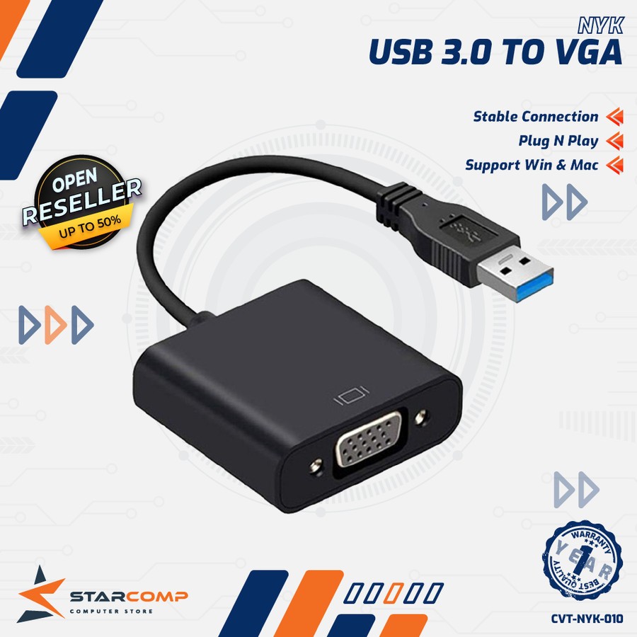 NYK Converter USB 3.0 to VGA Port Adapter USB TO VGA
