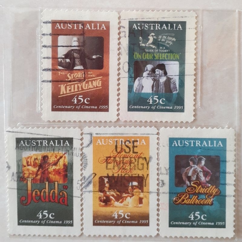 

(A) Perangko Australia Centenary of Cinema Tahun 1995 set lengkap 5pcs