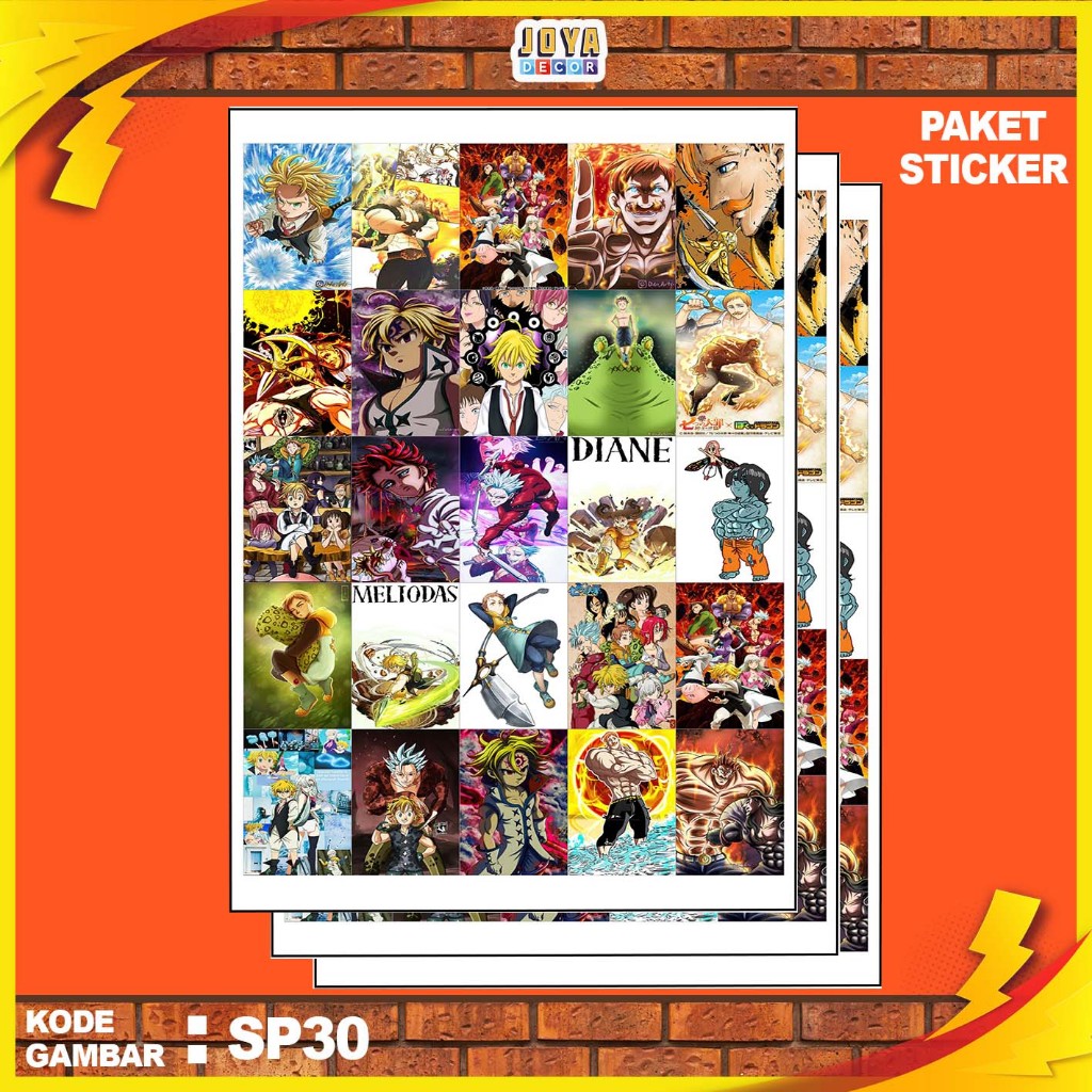 

GAMBAR STICKER MELIODAS / STIKER MELIODAS / PAKET STIKER MELIODAS PER 25 PCS / KODESP30