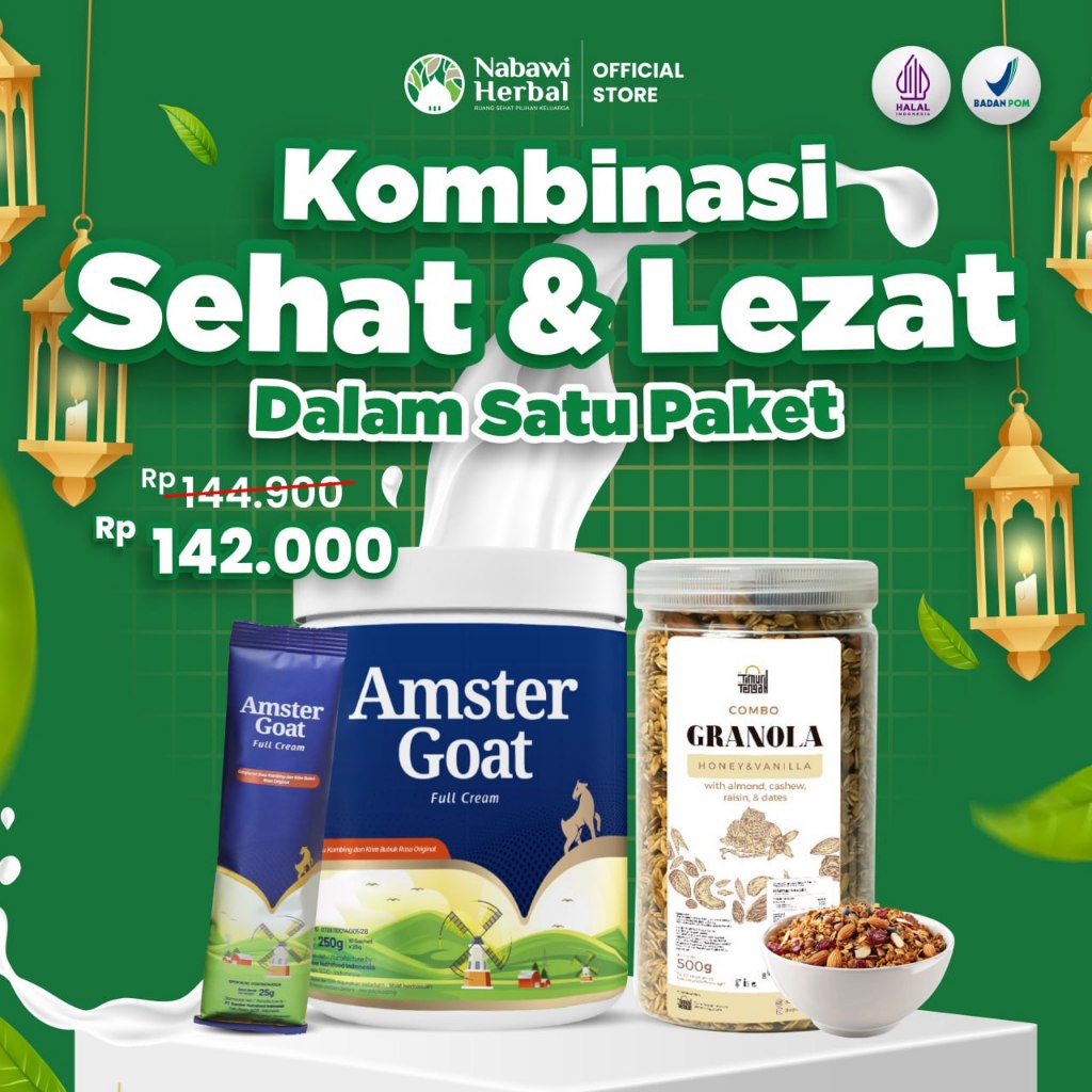 

PAKET SEHAT DAN LEZAT - Amstergoat 250gr Isi 10 Sachet & Grainnola Vanilla 500gr