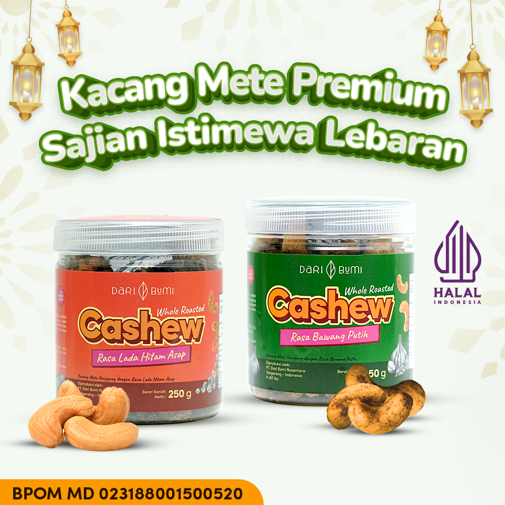 

Kacang Mete Cemilan Lebaran 250 Gram - Whole Roasted Cashew Dari Bumi