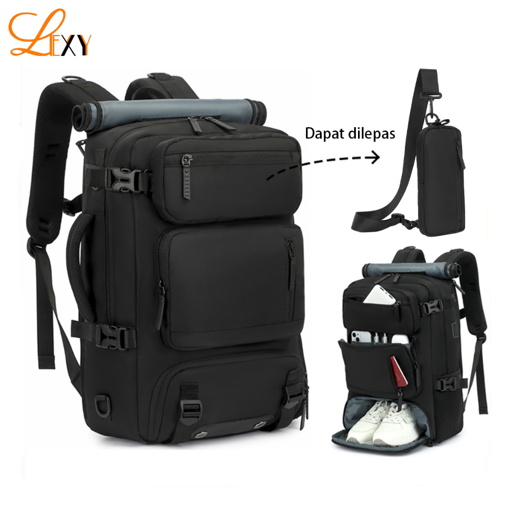 LEXY 3 in1 Tas Ransel Travel Backpack Tas Ransel Laptop 16 inch  Waterproof Dengan Shoe Compartment