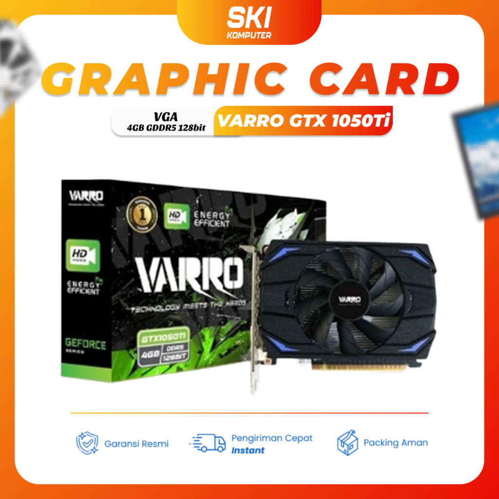 Vga Card Varro GtX1050Ti 4gb Gddr5 Graphic Card Nvidia GtX 1050 Ti New Garansi