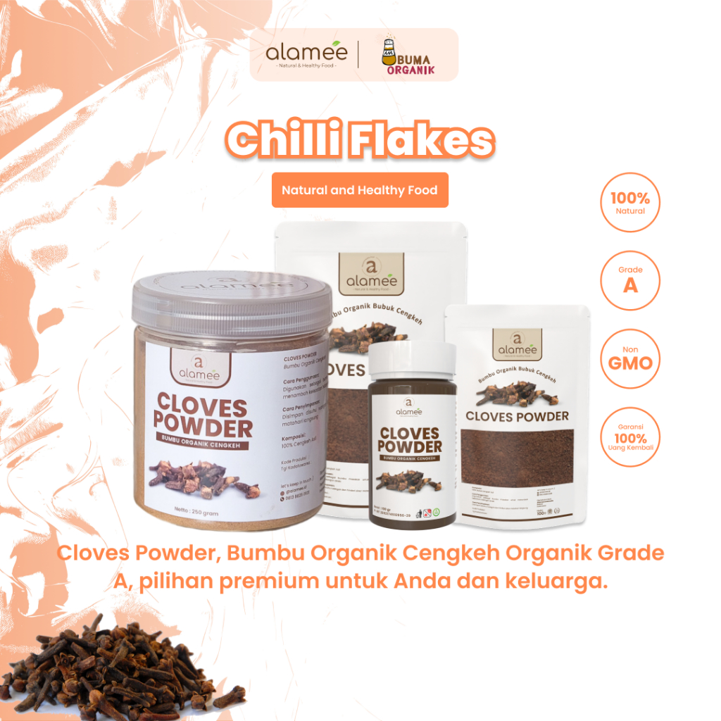 

Cengkeh Bubuk Clove Powder Ground Spice Murni Asli Tanpa Campuran Bumbu Organik toples praktis