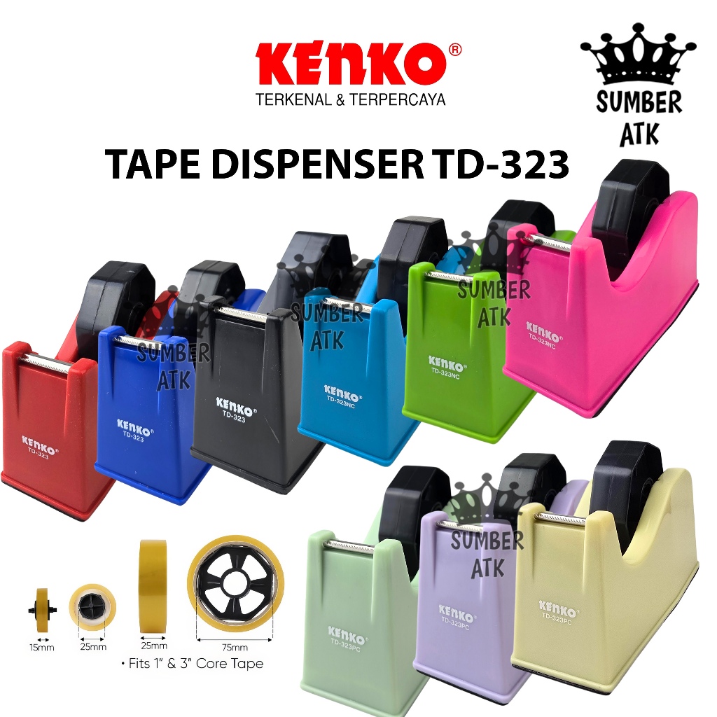 

HJK Tape Dispenser Kenko TD-323 TD-323NC TD-323PC / Tape Cutter / Alat Pemotong Lakban