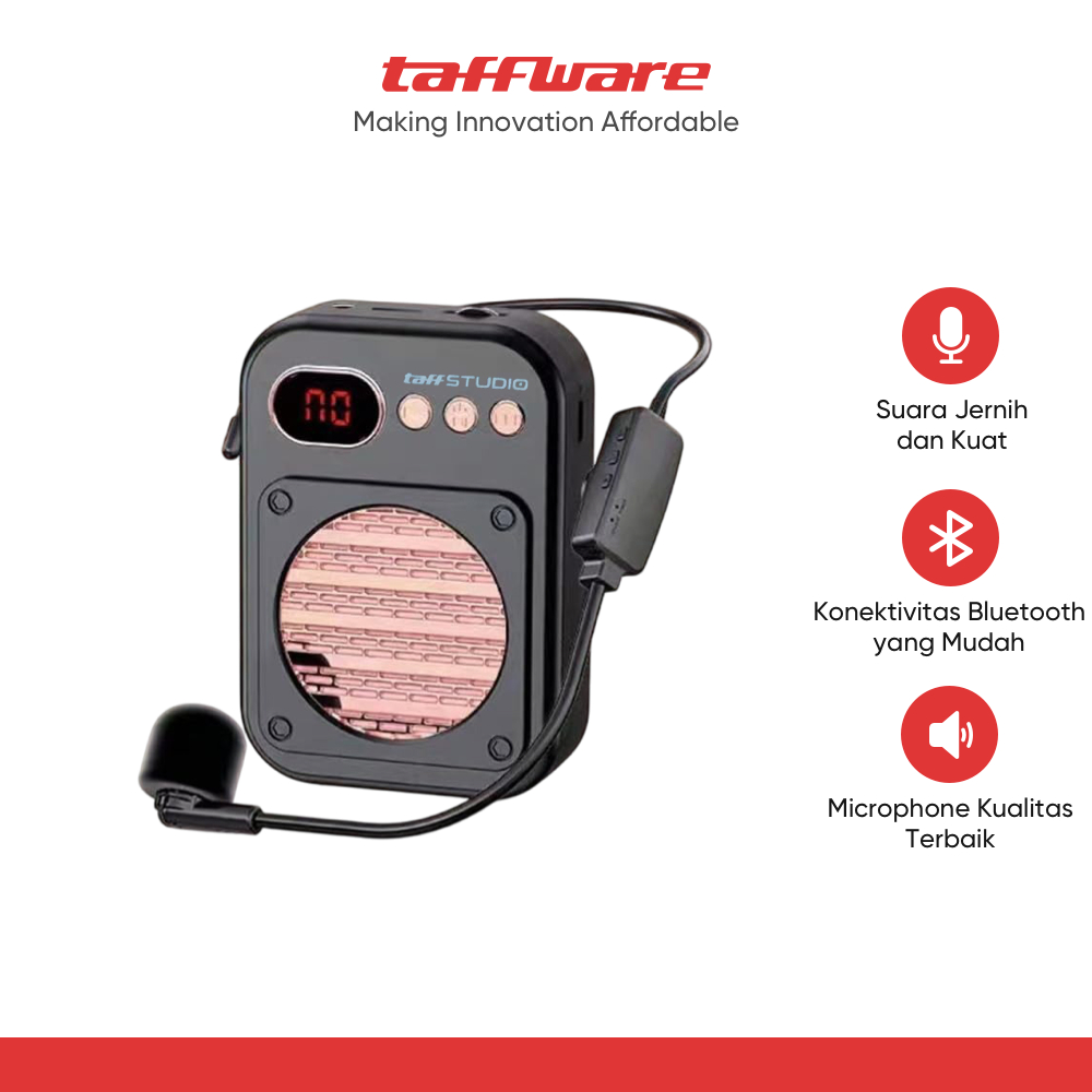 TaffSTUDIO Speaker Pinggang Microphone Bluetooth LED Voice Amplifier - S25
