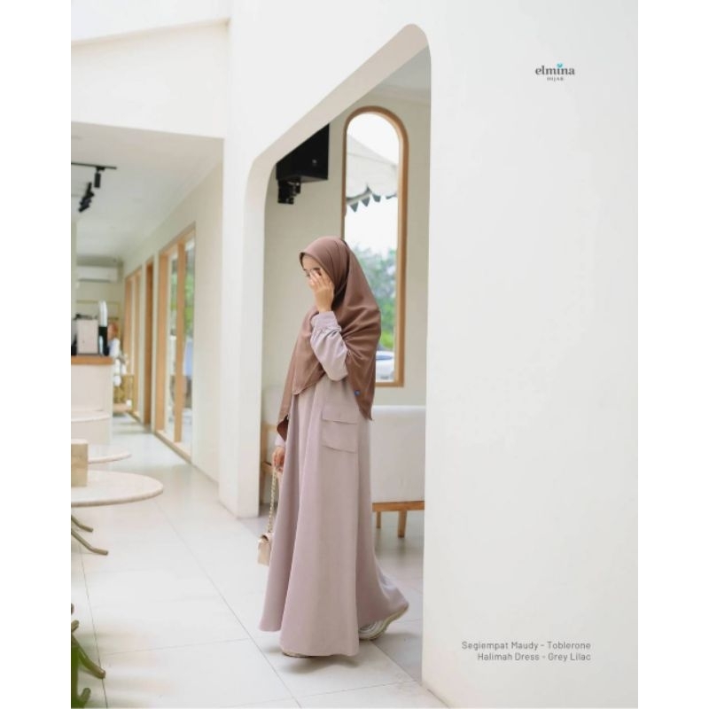 Halimah Dress by Elmina - Halimah Dress - Dress Polos - Dress Murah - Elmina - Gamis