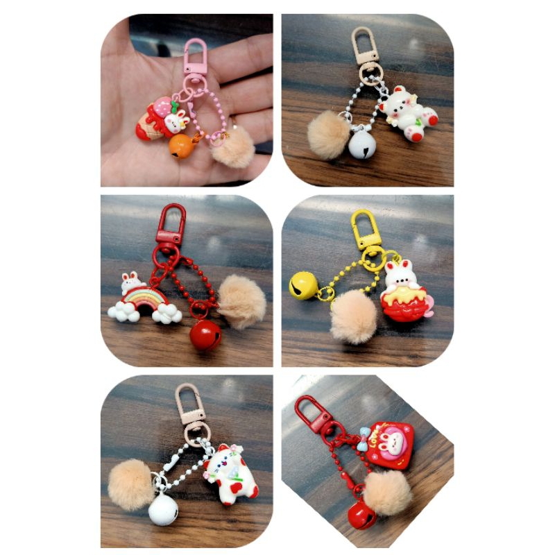 Gantungan kunci.tas.hp clay glossy litte cat.