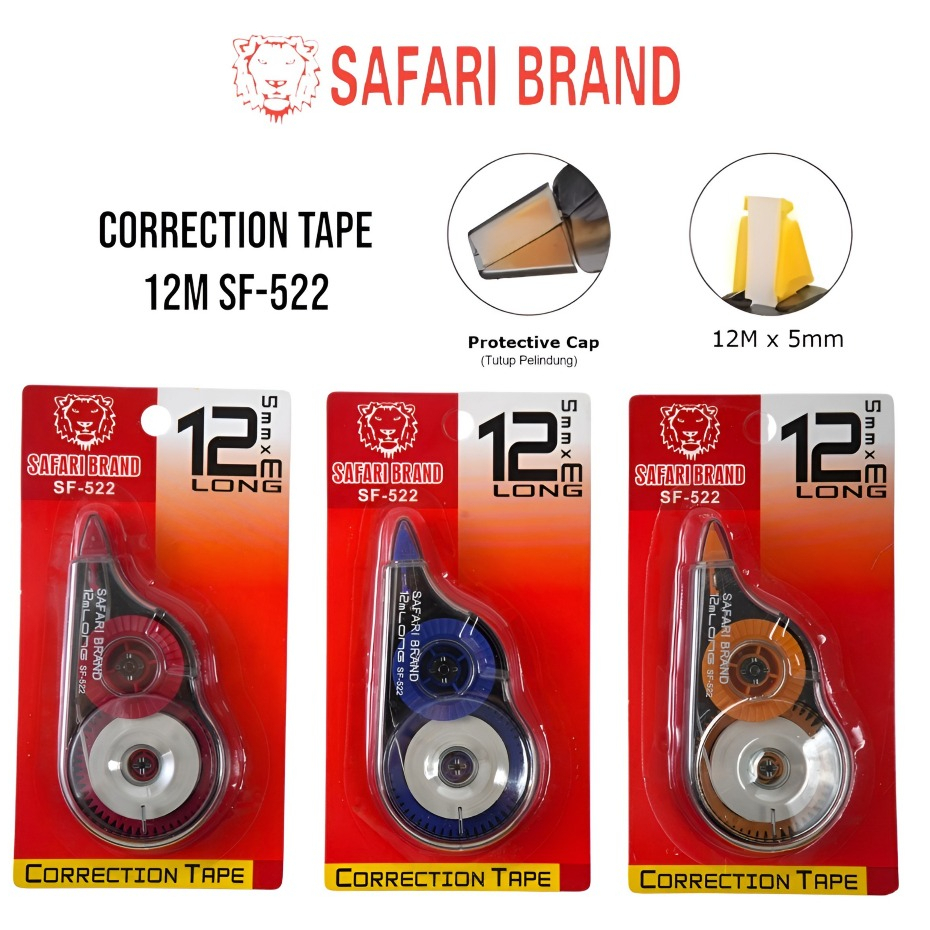 

(SF522-ECER) Correction Tape stipo tipe x ex kertas pita 12m - Tipe X trondol safari brand