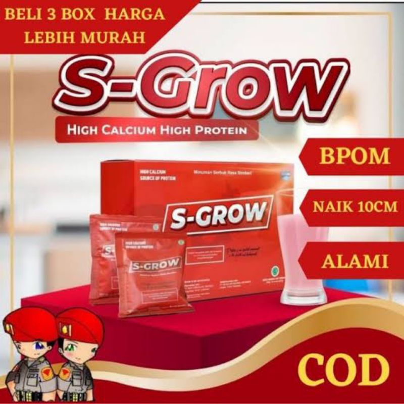 

S-GROW Suplemen Susu Peninggi Badan Kalsium Terbaik S-GROW Strawbery