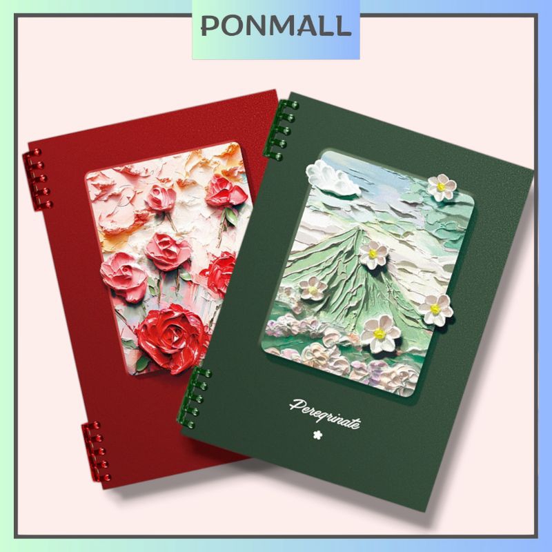 

PONMALL- Aesthetic Notebook A5 / buku tulis sekolah Kuliah A5 motif lukisan/ binder A5 dapat dilepas