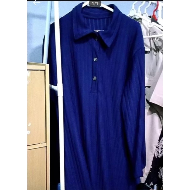 preloved gamis knit hornet navy