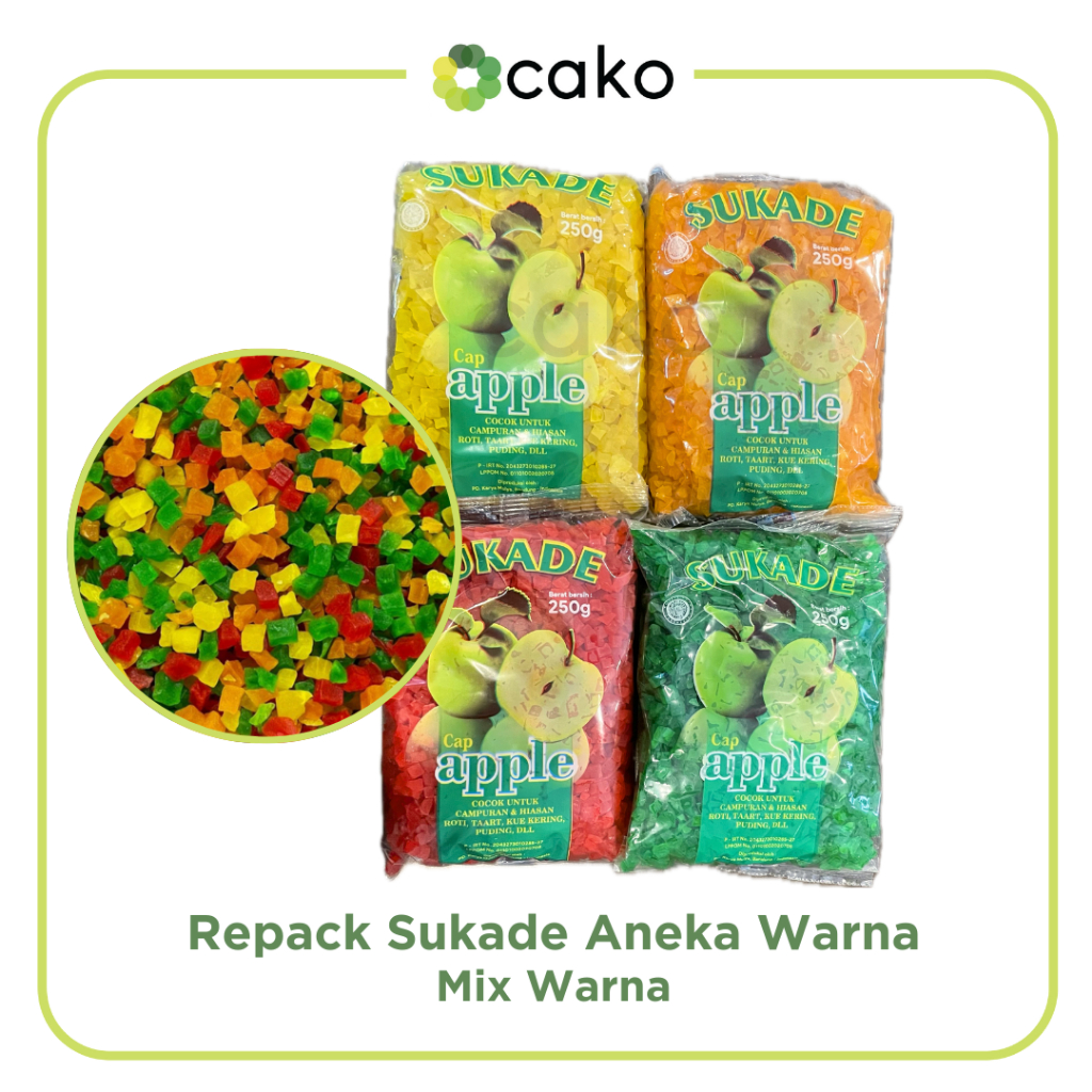 

(REPACK) Sukade Mix Warna 60gr / Manisan Buah Kering