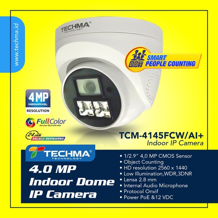 TECHMA IP CAMERA 4MP FULL COLOR MURAH