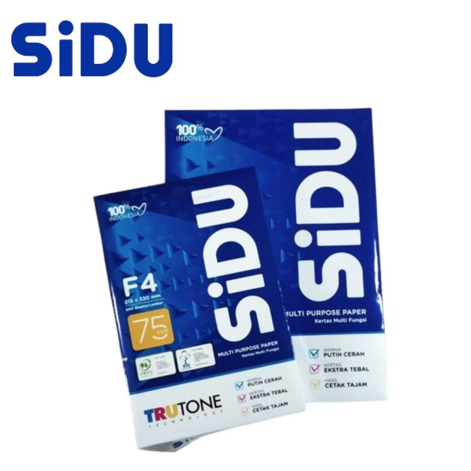 

Kertas HVS SIDU F4 75 Gsm Isi 500 Lembar Kertas Fotocopy Kertas Print Ukuran Folio - 1 Rim