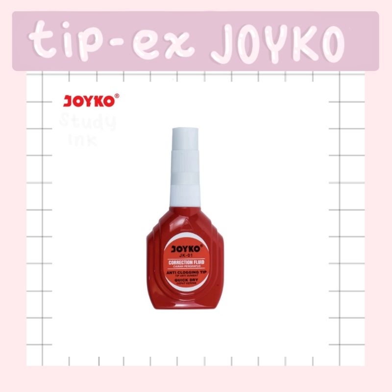 

Tip Ex / Tipe X Joyko JK-01 | Correction Fluid / Cairan Koreksi / Cairan Penghapus Pulpen Joyko