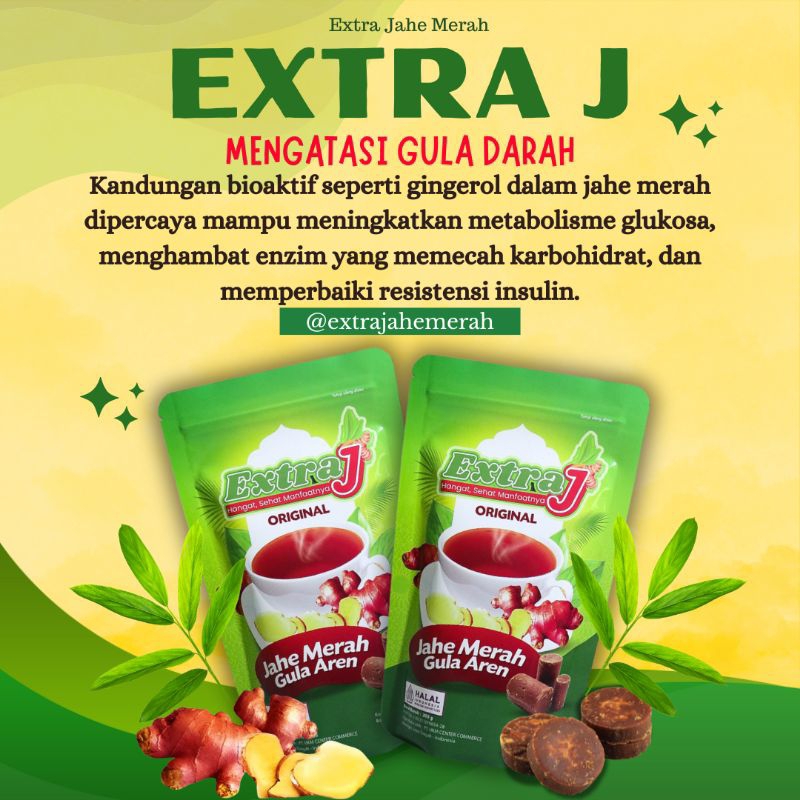 

Extra J | Ekstrak Jahe Merah dan Gula Aren | Mengatasi Gula Darah