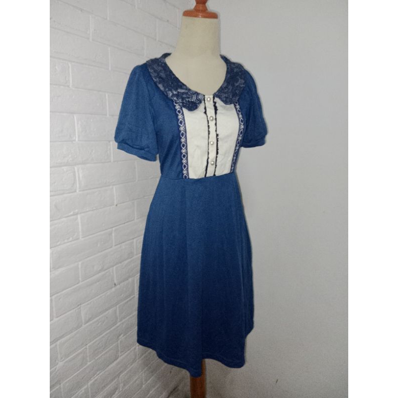 Blue Axes Femme Poetique Dress fit Big Size