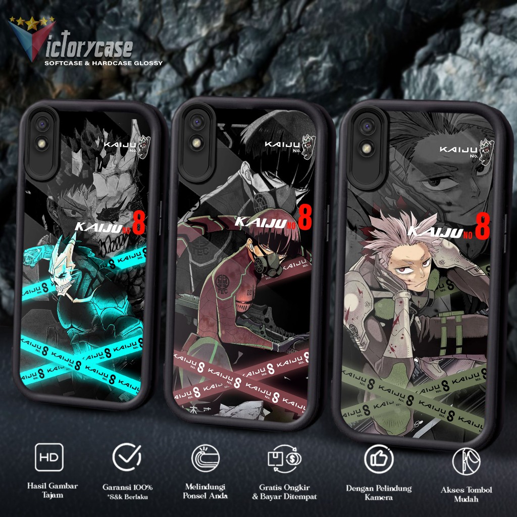 Softcase Glass kaca untuk REDMI 9A KAIJU Casing Handphone Case Procamera
