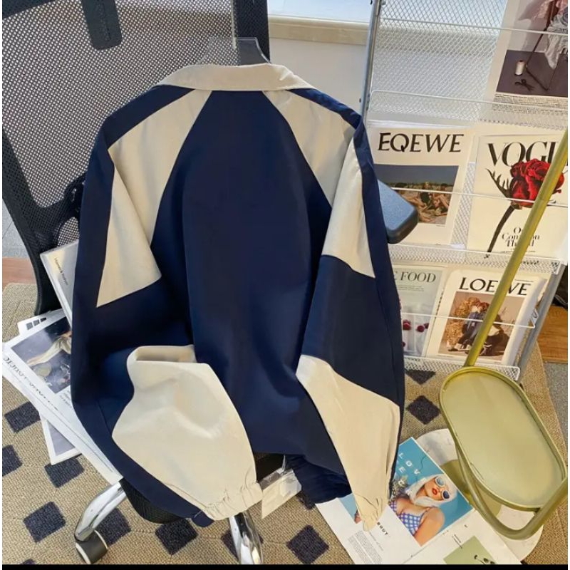 Cuci Gudang Jaket Varsity Vintage Unisex Waterproof Taslan