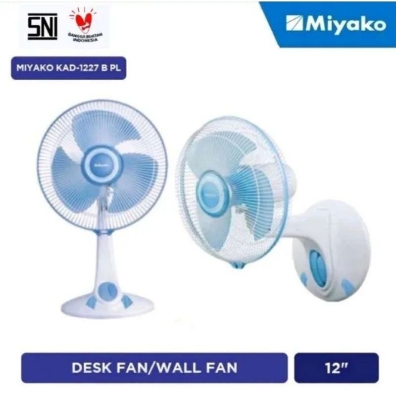 Kipas angin Meja Miyako KAD-1227B PL/Desk fan Miyako KAD-1227B PL Jaring plastik
