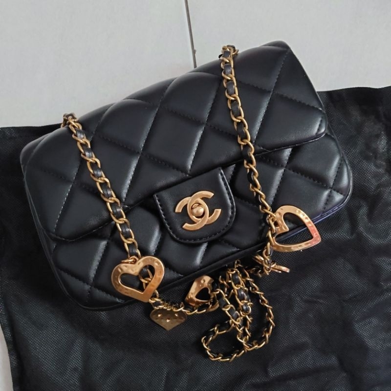 【昙磨TANMO】TAS CHANEL GIFT CHANEL MAKEUP BARU TAS WANITA WARNA HITAM