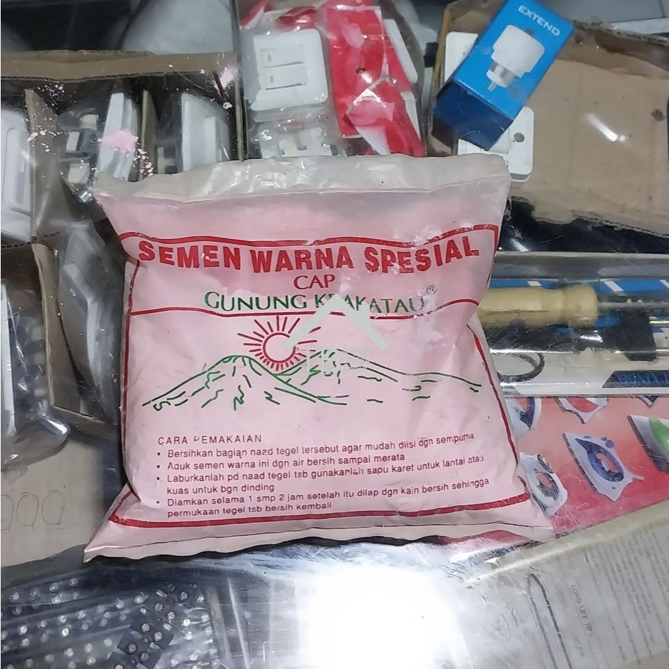 Semen Warna Merah Muda Nat Keramik Cap Krakatau Merah Muda 500 Gram