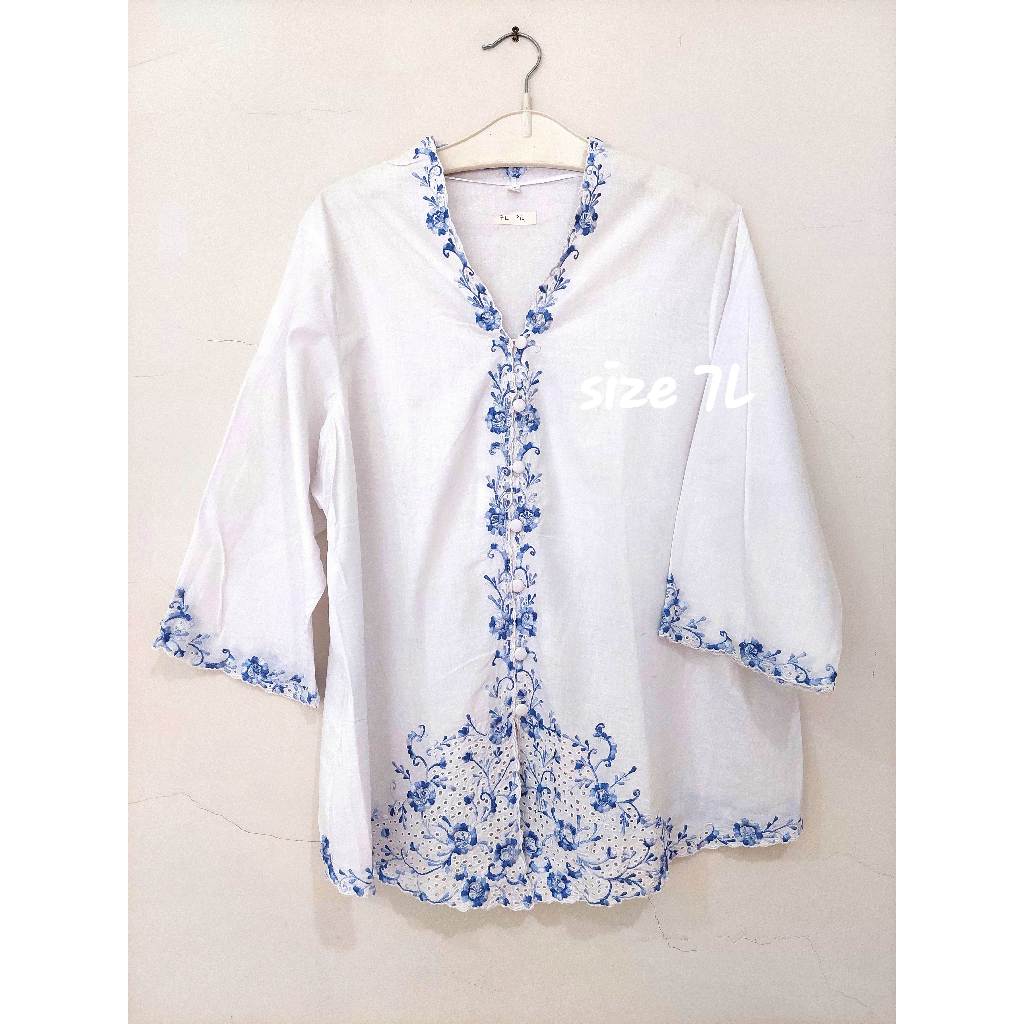 Baju Kebaya Encim ukuran Jumbo dengan Bordir Bunga Cantik